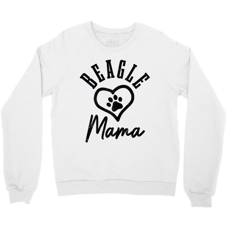 Womens Beagle Mama Heart Paw Funny Cute Dog Lover Beagle Mom Crewneck Sweatshirt | Artistshot