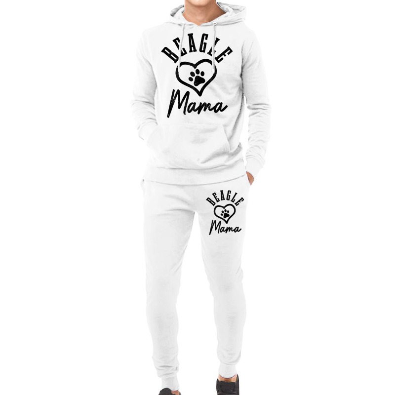 Womens Beagle Mama Heart Paw Funny Cute Dog Lover Beagle Mom Hoodie & Jogger Set | Artistshot