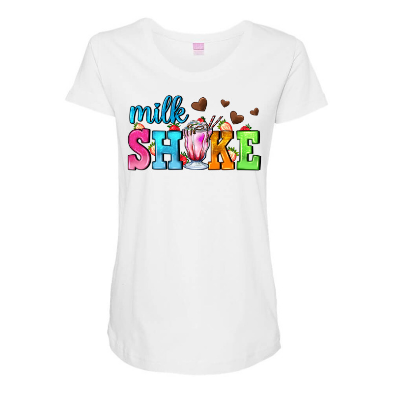 Milk Shake With Chocolate Heart Maternity Scoop Neck T-shirt by AdoDesignShop | Artistshot