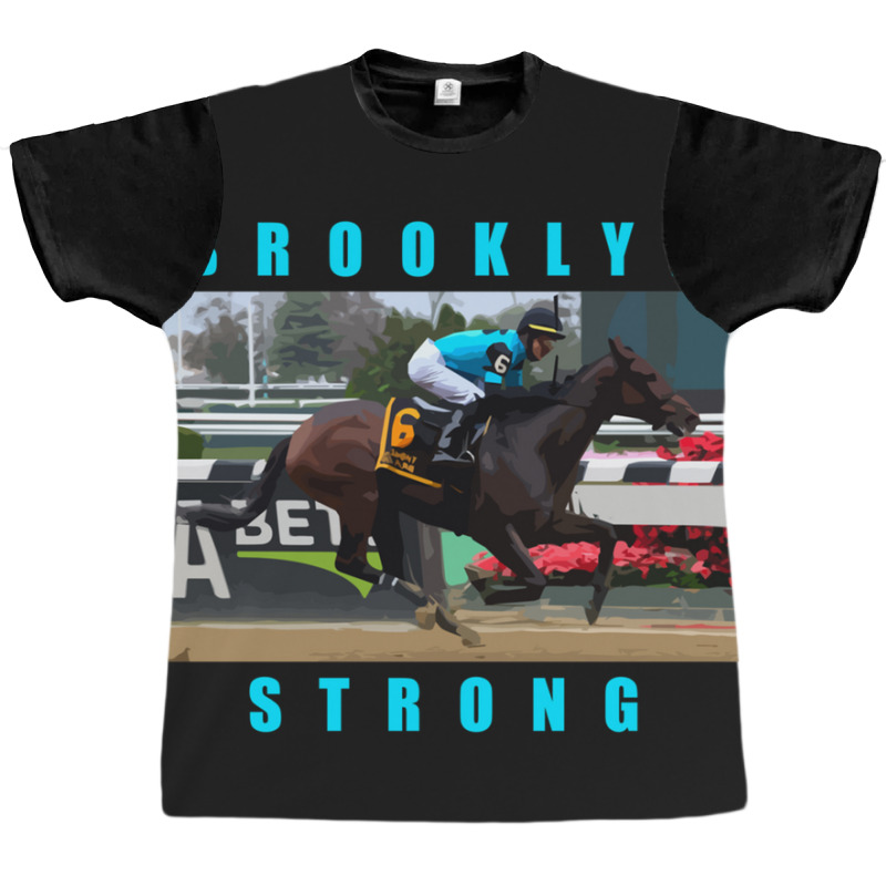 Brooklyn Strong - Classic Horseracing - Blue Graphic T-shirt by LindaWilliams | Artistshot