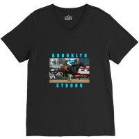 Brooklyn Strong - Classic Horseracing - Blue V-neck Tee | Artistshot