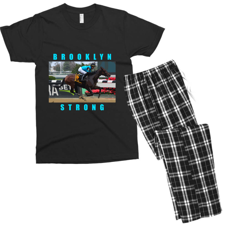 Brooklyn Strong - Classic Horseracing - Blue Men's T-shirt Pajama Set by LindaWilliams | Artistshot