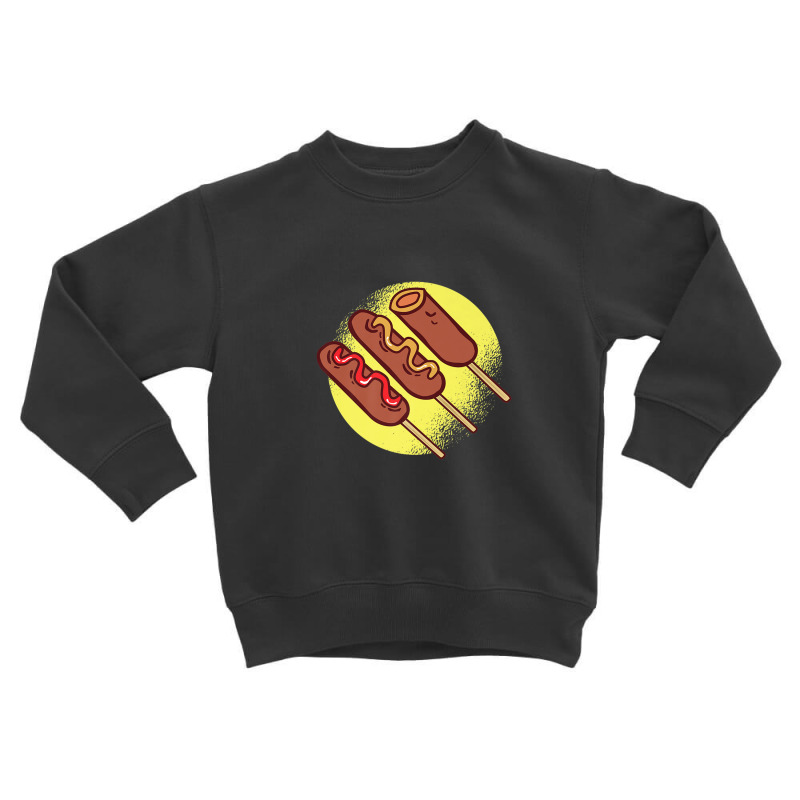 Fast Food Corn Dog Sausage Snack Deep Fried Snack Delicious Toddler Sweatshirt by emodijeninam | Artistshot