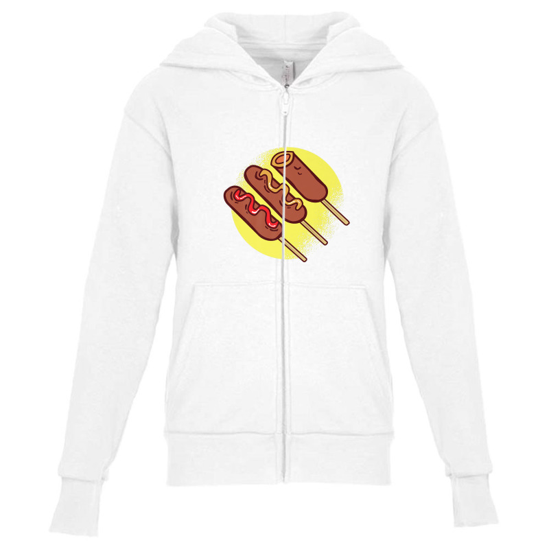 Fast Food Corn Dog Sausage Snack Deep Fried Snack Delicious Youth Zipper Hoodie by emodijeninam | Artistshot