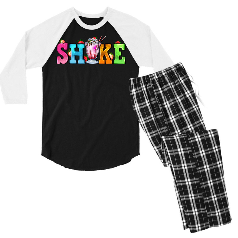 Shake With Milkshake Men's 3/4 Sleeve Pajama Set by AdoDesignShop | Artistshot