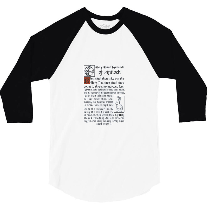 Holy Hand Grenade Script   Holy Grail 3/4 Sleeve Shirt | Artistshot