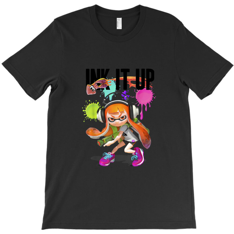 Splatoon Ink It Up Squid Inkling Splatter Poster T-shirt | Artistshot