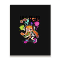 Splatoon Ink It Up Squid Inkling Splatter Poster Metal Print Vertical | Artistshot