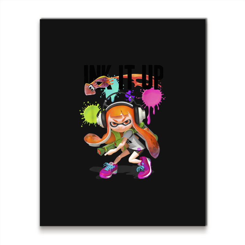 Splatoon Ink It Up Squid Inkling Splatter Poster Metal Print Vertical | Artistshot