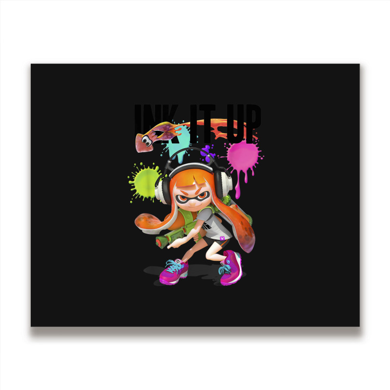 Splatoon Ink It Up Squid Inkling Splatter Poster Metal Print Horizontal | Artistshot