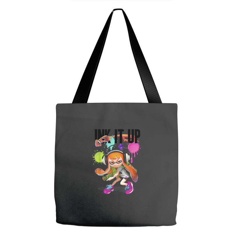 Splatoon Ink It Up Squid Inkling Splatter Poster Tote Bags | Artistshot