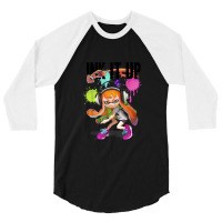 Splatoon Ink It Up Squid Inkling Splatter Poster 3/4 Sleeve Shirt | Artistshot