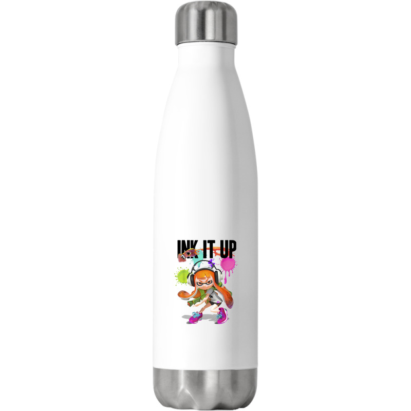 Splatoon Ink It Up Squid Inkling Splatter Poster Stainless Steel Water Bottle | Artistshot