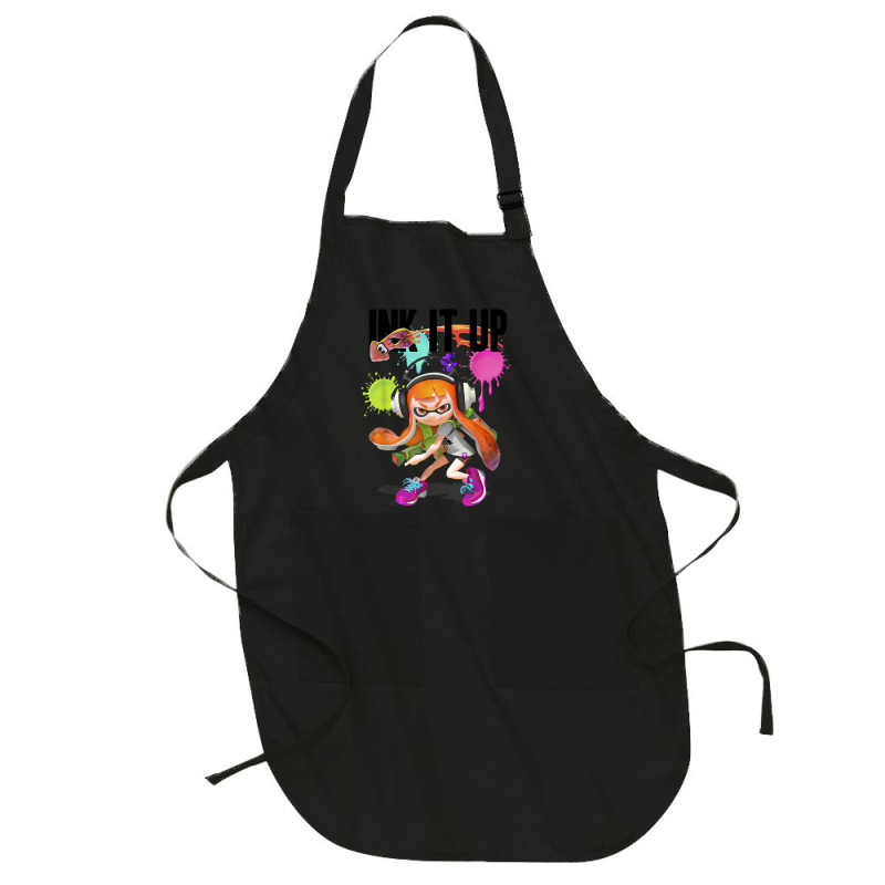 Splatoon Ink It Up Squid Inkling Splatter Poster Full-length Apron | Artistshot