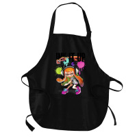 Splatoon Ink It Up Squid Inkling Splatter Poster Medium-length Apron | Artistshot