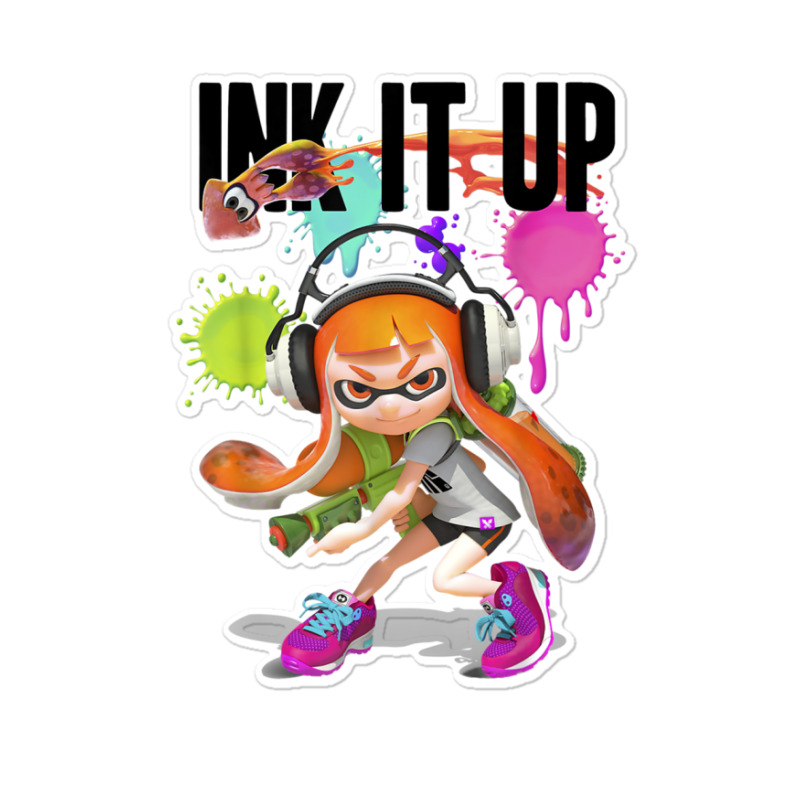 Splatoon Ink It Up Squid Inkling Splatter Poster Sticker | Artistshot