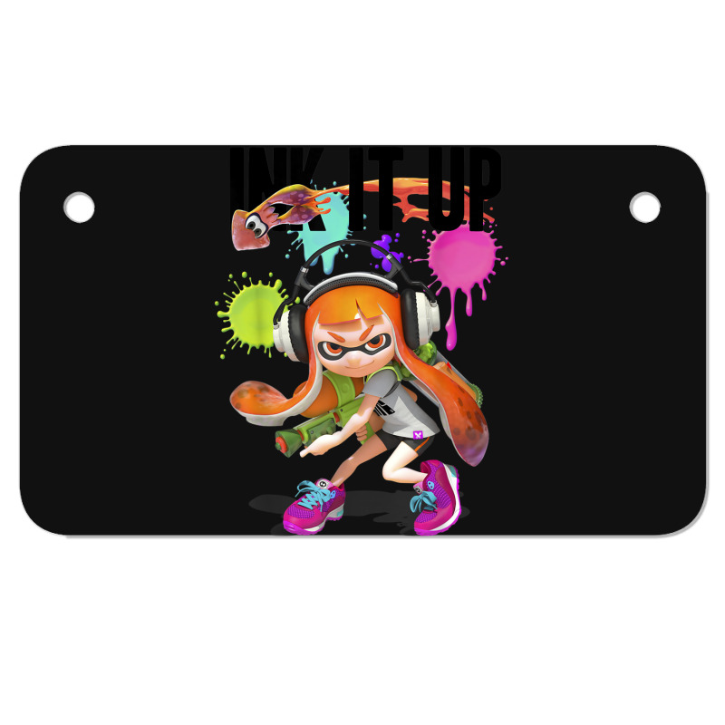 Splatoon Ink It Up Squid Inkling Splatter Poster Motorcycle License Plate | Artistshot