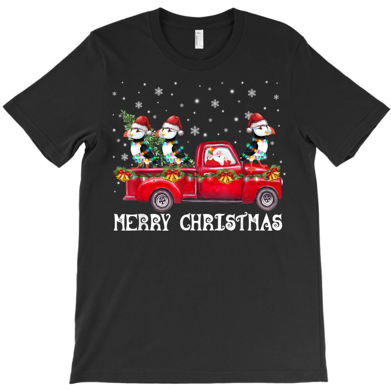 Santa Riding Christmas Tree Truck Puffin Bird Christmas T Shirt T-shirt | Artistshot