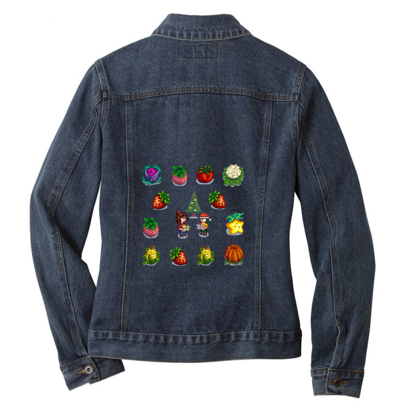 Stardew Valley Vegetables Christmas Gift 1 Ladies Denim Jacket by JenniferKreiser | Artistshot