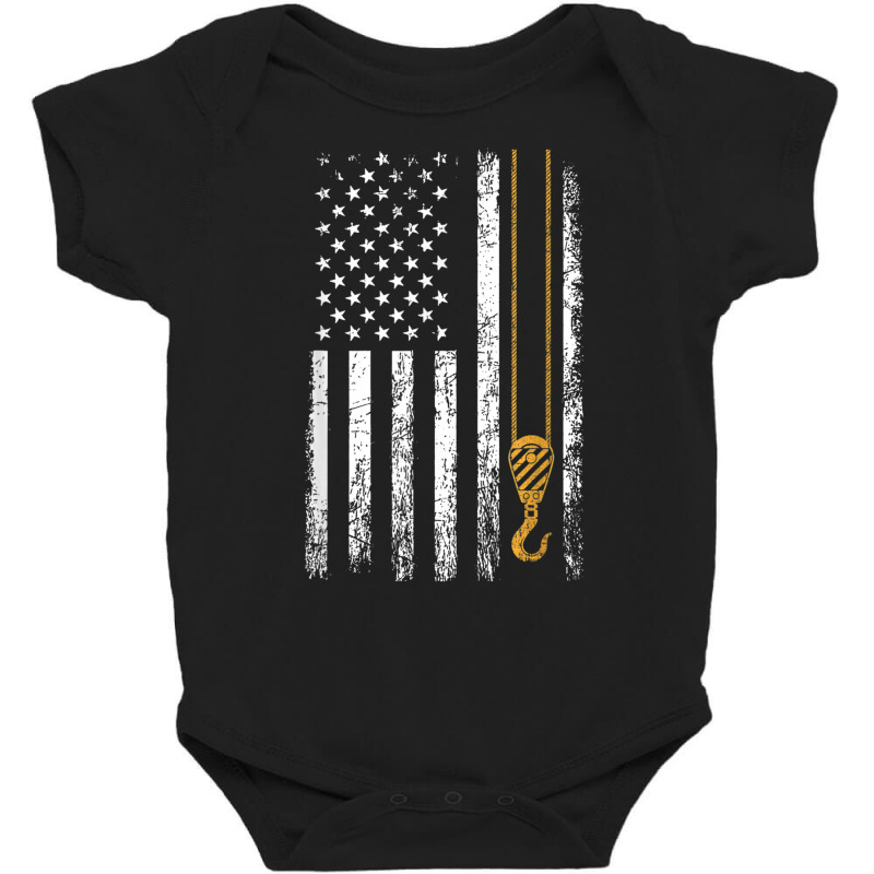 Crane Operator American Flag, Crane Operator Baby Bodysuit | Artistshot