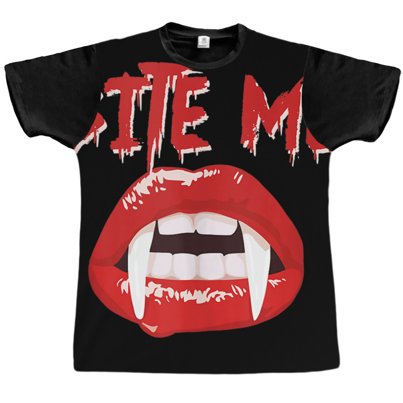 Bite Me Funny Halloween Vampire Bite Me Tank Top Graphic T-shirt by CoreyMartinPeters | Artistshot