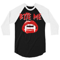 Bite Me Funny Halloween Vampire Bite Me Tank Top 3/4 Sleeve Shirt | Artistshot