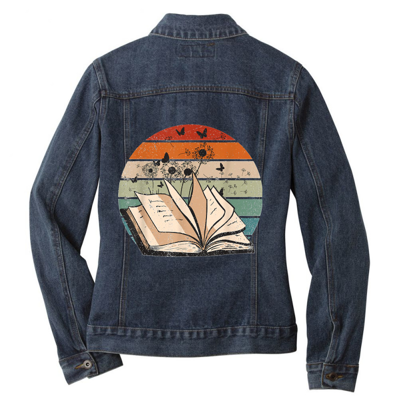 Dandelion Books Funny Reading Lover Readers Ladies Denim Jacket by ISAIASSANTIAGO | Artistshot