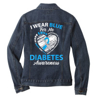 Diabetes Awareness Type 1 2 Shirt In November We Wear Blue T Shirt Ladies Denim Jacket | Artistshot