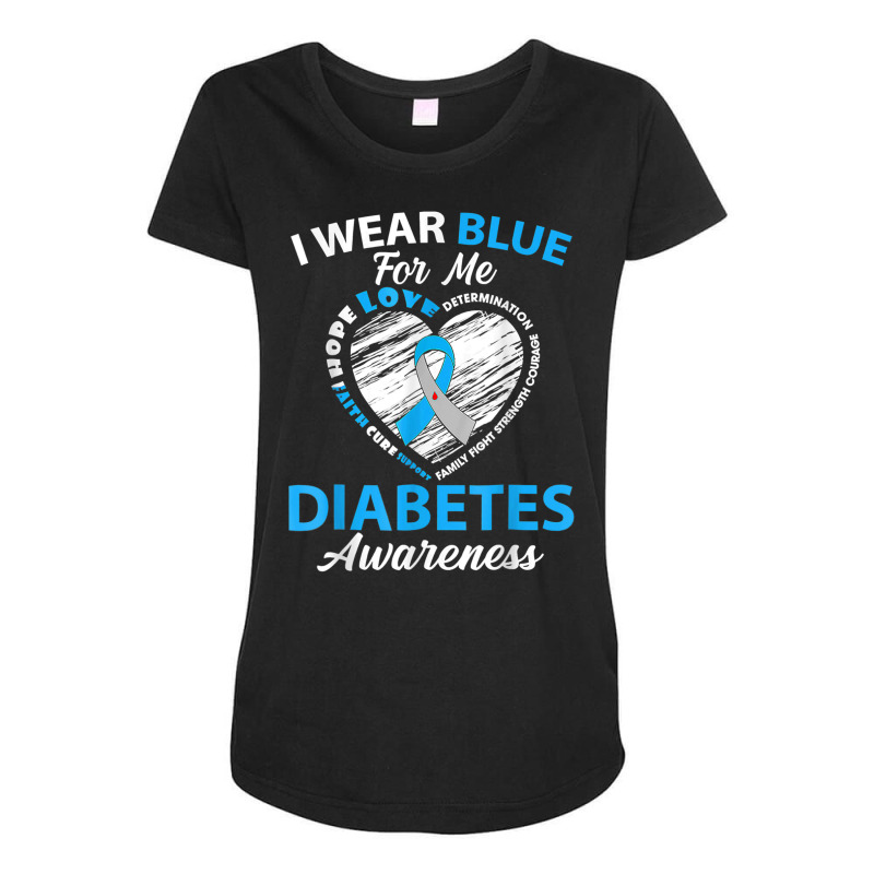 Diabetes Awareness Type 1 2 Shirt In November We Wear Blue T Shirt Maternity Scoop Neck T-shirt by haitequila | Artistshot