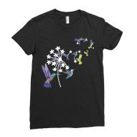 Dandelion Hummingbird Flower For Birdwatcher Herbalist Ladies Fitted T-shirt | Artistshot