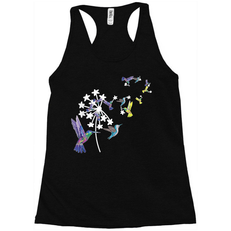 Dandelion Hummingbird Flower For Birdwatcher Herbalist Racerback Tank by ISAIASSANTIAGO | Artistshot