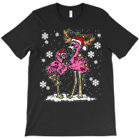 Flamingo Christmas Lights Santa Hat Pajama Cute Animal X Mas T Shirt T-shirt | Artistshot