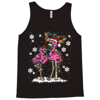 Flamingo Christmas Lights Santa Hat Pajama Cute Animal X Mas T Shirt Tank Top | Artistshot