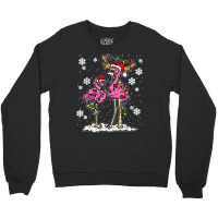 Flamingo Christmas Lights Santa Hat Pajama Cute Animal X Mas T Shirt Crewneck Sweatshirt | Artistshot