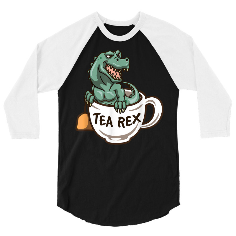 Tea Enthusiast Dinosaur Fanatic Tea Party Crew T Shirt 3/4 Sleeve Shirt | Artistshot