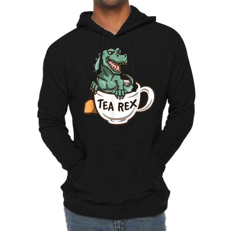 Tea Enthusiast Dinosaur Fanatic Tea Party Crew T Shirt Lightweight Hoodie | Artistshot