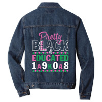 Pretty Black And Educated J15 Founder's Day Aka Women Men Denim Jacket | Artistshot