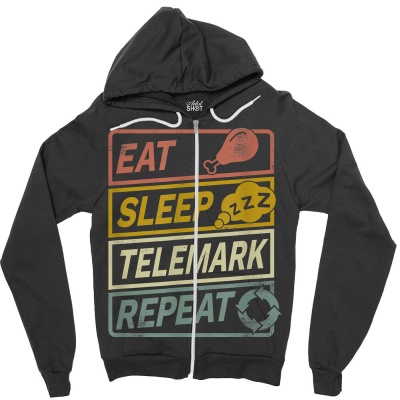 Telemark Touring Ski Tour Mountain Repeat T Shirt Zipper Hoodie | Artistshot