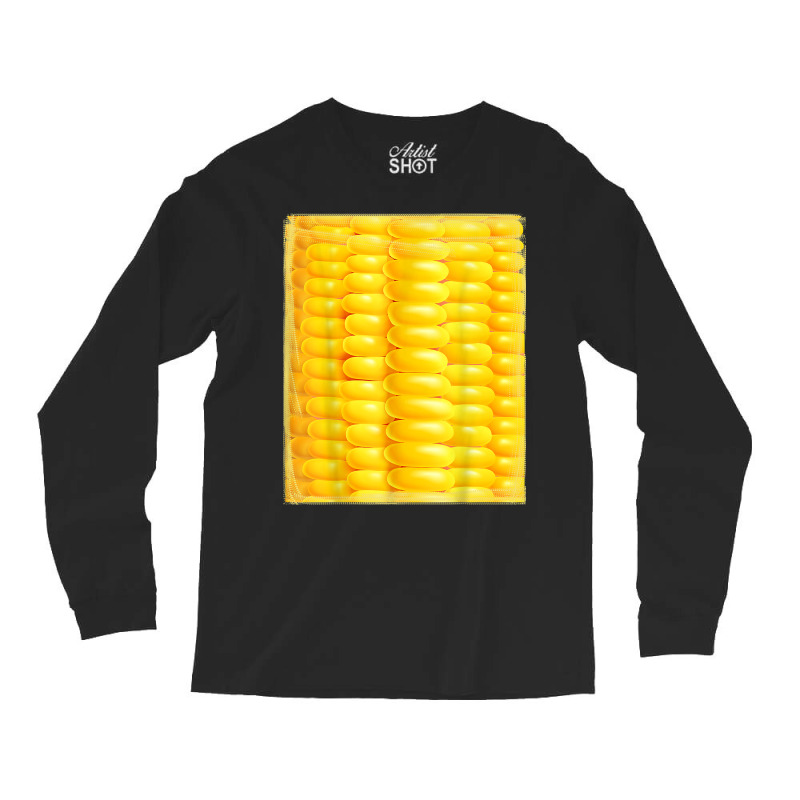 Funny Corn Costume Farmer Vegetarians Corn Pop Lover Yellow T Shirt Long Sleeve Shirts | Artistshot