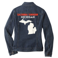 Caledonia Township Michigan Usa State America Travel Michiga T Shirt Ladies Denim Jacket | Artistshot