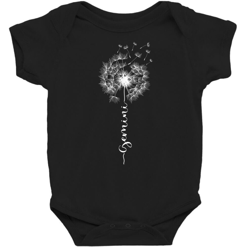 Cute Dandelion Saying Astrology Flower Zodiac Gemini T Shirt Baby Bodysuit by zaeske | Artistshot