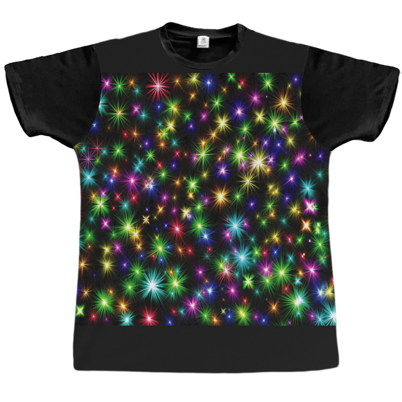 Colorful Chrismas Stars Graphic T-shirt | Artistshot