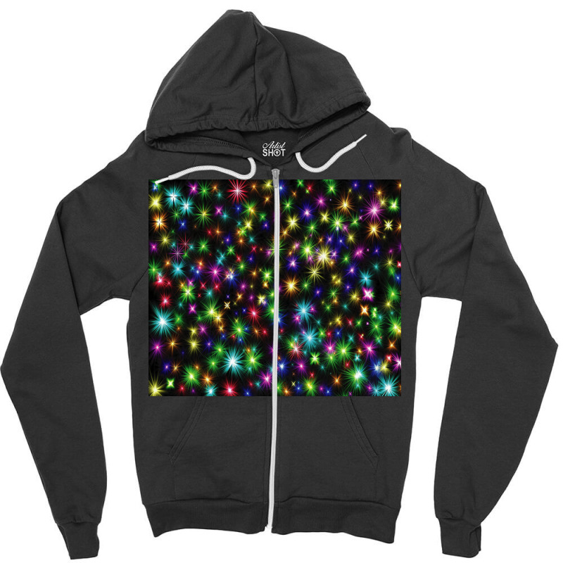 Colorful Chrismas Stars Zipper Hoodie | Artistshot