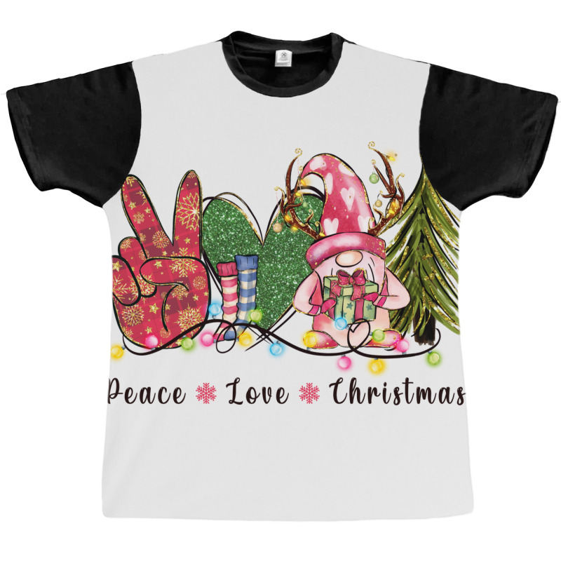 Peace Love Christmas Graphic T-shirt | Artistshot