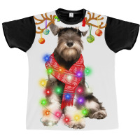 Funny Puppy Lover Schnauzer Christmas Lights Pajama Long Sleeve T Shir Graphic T-shirt | Artistshot