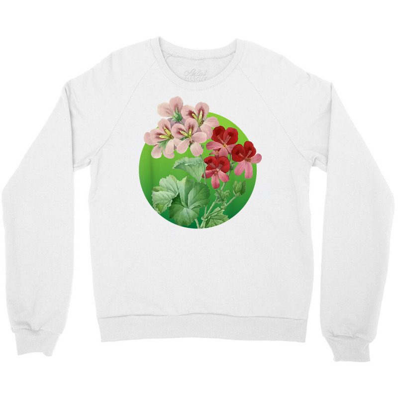 Geranium Flower Pelargonium Florist Girls Women Gardening T Shirt Crewneck Sweatshirt by enaqr0esch | Artistshot