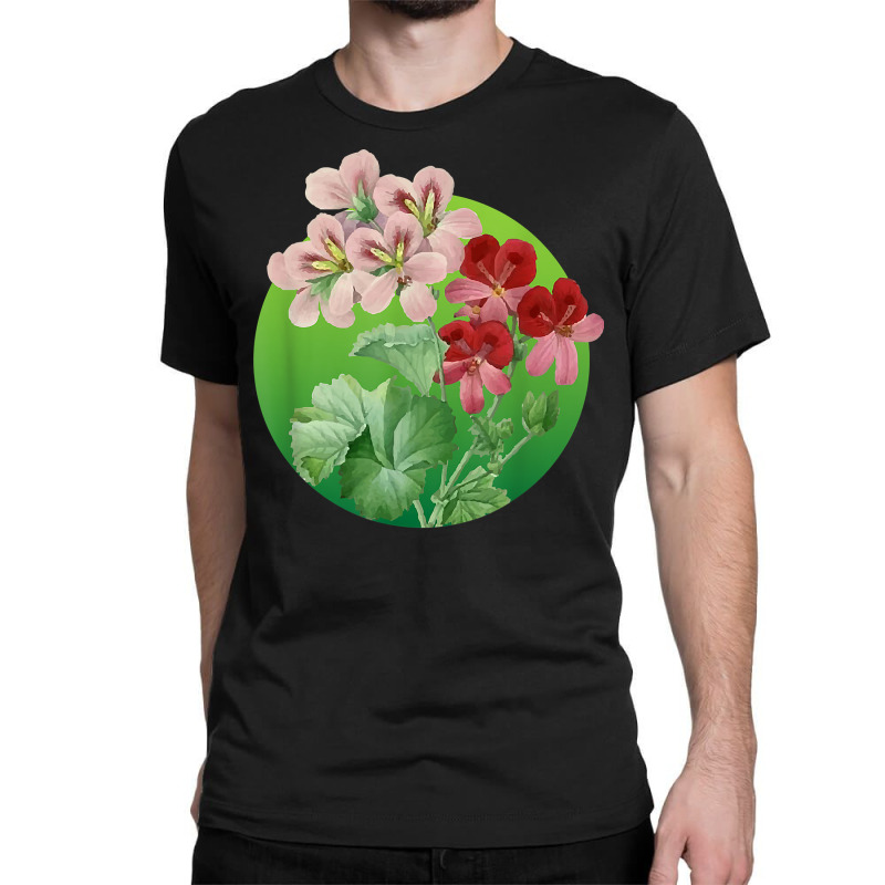 Geranium Flower Pelargonium Florist Girls Women Gardening T Shirt Classic T-shirt by enaqr0esch | Artistshot