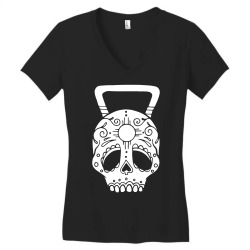 kettlebell skull Women's V-Neck T-Shirt | Artistshot