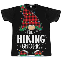 Hiking Gnome Plaid Christmas Lights Matching Family Pajama T Shirt Graphic T-shirt | Artistshot