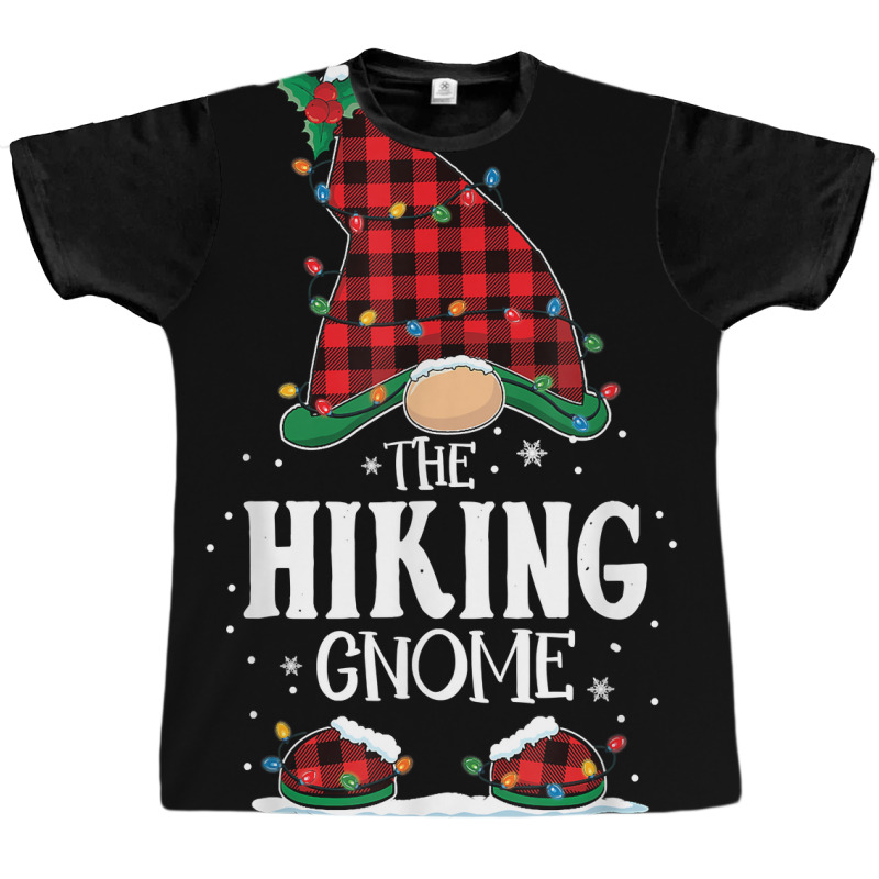 Hiking Gnome Plaid Christmas Lights Matching Family Pajama T Shirt Graphic T-shirt by ormtbkluss | Artistshot